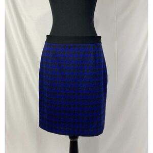 Jacob Blue & Black Houndstooth Mini Skirt Size 10